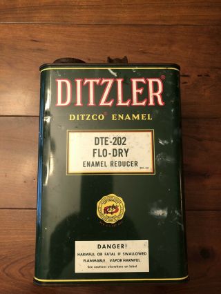 Vintage Ditzler Ditsco Bobcat Enamel Reducer Automotive One Gallon Can,  Oil