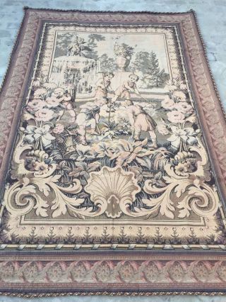 A Huge Antique French Wall Hanging Tapestry 160 X 234 Cm Rare Piece