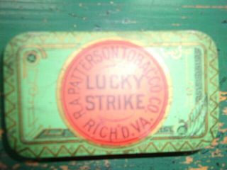 Vintage Lucky Strike Advertising Patterson Tobacco Tin Litho Chew Can ☆usa