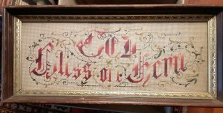 Antique Punch Paper Motto God Bless Our Home Embroidery Needle Work Sampler