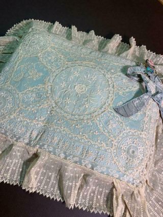 Antique Normandy Lace Pillow Cover With Insert - Gorgeous