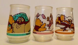 Vintage Welch ' s Jelly/Jam Jar Glasses Disney Pooh ' s Grand Adventure 2