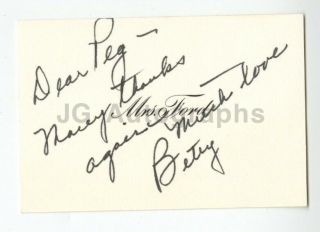 Betty Ford - U.  S.  First Lady,  Wife Of Gerald Ford - Signed Card