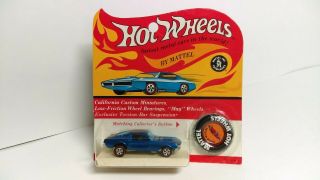 Hot Wheels Redline Custom Mustang In Blisterpack.  Blue.  Brown Interior.  Hk.  Bp.