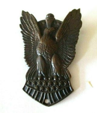 World War 1 - Era - Tin Metal Pin Back - Eagle Figure - Wings On Star Shield - 2 "