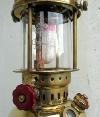 Swedish OPTIMUS 200P Brass Swedish Army Military Kerosene LANTERN LAMP 3