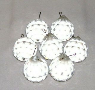 Vintage Large Round Faceted Glass/ Crystal? Chandelier Balls W/ Wires
