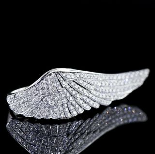 Garrard Of London Large Wings Classic Ideal Diamond 18k White Gold Cocktail Ring