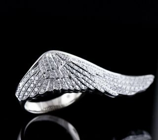 GARRARD OF LONDON LARGE WINGS CLASSIC IDEAL DIAMOND 18k WHITE GOLD COCKTAIL RING 2