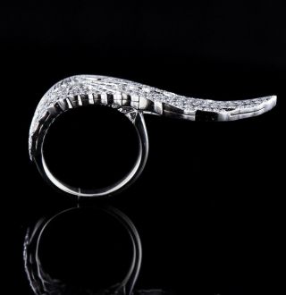 GARRARD OF LONDON LARGE WINGS CLASSIC IDEAL DIAMOND 18k WHITE GOLD COCKTAIL RING 3