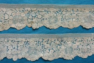 105 cms.  antique 18th century bobbin lace border 3