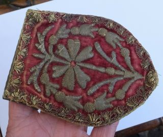 RARE 16th - 17th CENTURY IRON FRAMED EMBROIDERED BAG/PURSE/RETICULE 3