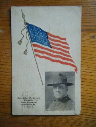 Rev.  John F.  Herget Chaplain 1st Regt Ohio N.  G.  & 134th MG Bn.  - Postcard 2