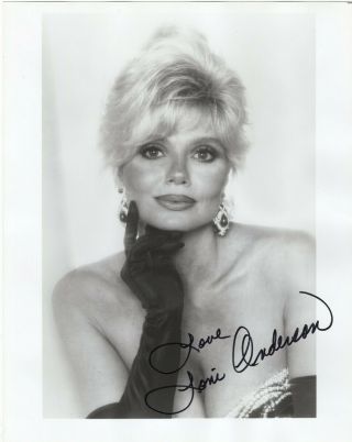 Loni Anderson.  Autographed 8 " X10 " B&w Photograph,  Signed In Black.