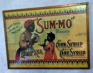Sum - Mo Louisiana Corn Syrup Cane Syrup Framed Litho 6 3/4 X 5 " Black Americana