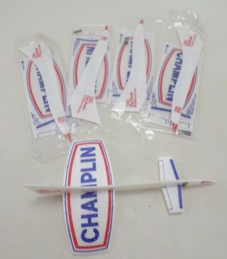 Pack of 10 Champlin Oil Company Advertising Toy Foam Glider Kits - Vintage 2