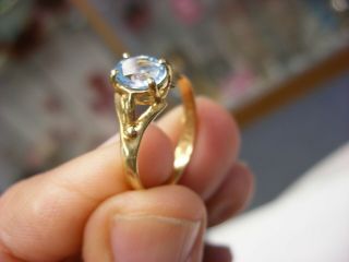 Vintage 10k Gold Aquamarine ? Ring Size 7 1/2 1.  76g 316