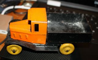 Vintage Pre - War All - Metal Toy Company Wyandotte Pressed Steel Truck Orange Black