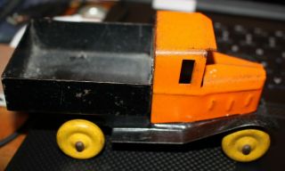 Vintage Pre - War All - Metal Toy Company Wyandotte Pressed Steel Truck Orange Black 2