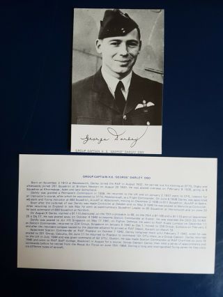 Wwii Raf Battle Of Britain Spitfire Fighter Ace G/c George Darley Dso Signed