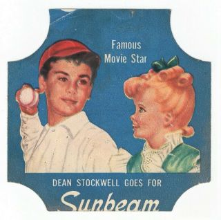 Sunbeam Movie Stars Bread End Label Lil Ms Sunshine - Dean Stockwell - Baseball