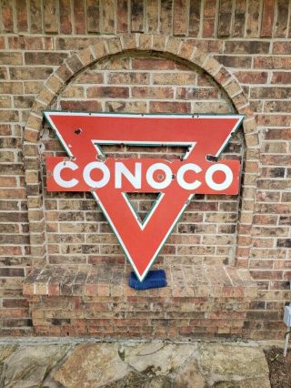 Conoco Porcelain Sign Double Sided