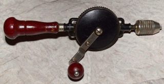 Vintage Stanley No.  624 Hand Drill - Double Pinion - Bit Storage Handle -