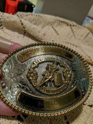 1986 Fjra Rodeo Belt Buckle All Around Cowgirl,  4 X 3,  Bunnell,  Fl