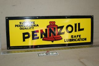 Rare Pennzoil Motor Oil Service Dealer Porcelain Metal Sign Gas Oil Farm