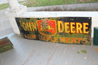 Large Vintage John Deere Farm Implements 72 " Porcelain Metal Sign
