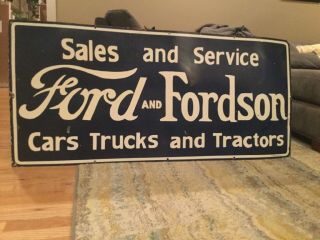 Large Ford Dealer Porcelain Sign 60 