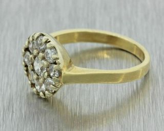 1880s Antique Victorian Estate 14k Gold 1.  00ctw Diamond Cluster Engagement Ring 3