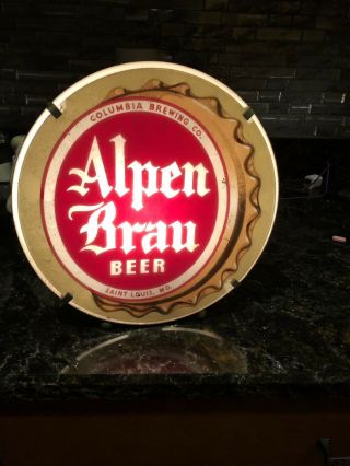 Killer Alpen Brau Beer Lighted Sign Incredible Columbia Brewing St.  Louis