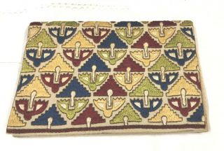 Vintage Hand Embroidered Art Deco Silk Linen Handkerchief Case Clutch Bag