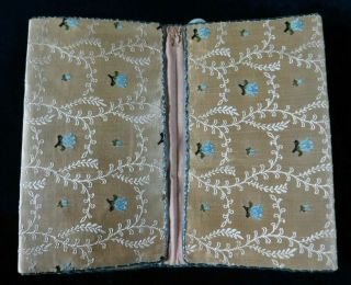 Antique 19th Century Silk Wallet / Card Case / Folder