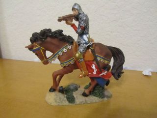 G415 Medieval Knight On Horse,  Collectible Statue,  Crossbow.  