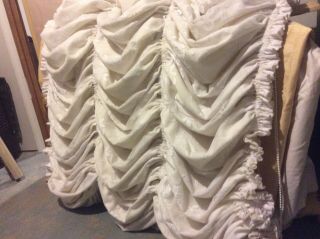 Antique French White Curtain Early 19th Century Drape Lace Floral