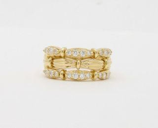 Vintage Tiffany & Co 18k Gold And Diamond Ribbon Band