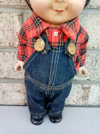 RARE 1920 ' S BUDDY LEE DOLL ADVERTISING LEE JEANS COMPLETE HAT SHIRT BIB OVERALLS 3