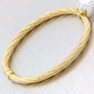 Authentic Ralph Lauren Solid 14k Yellow Gold Bangle Hinged Bracelet $1850 A9