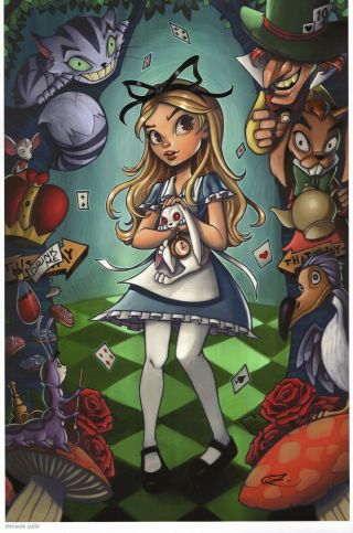 Chrissie Zullo Signed Art Print Alice In Wonderland / Zenescope