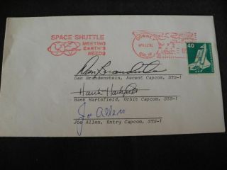 Sts 1 Launchcover Downey Orig.  Signed Capcom Team,  Space