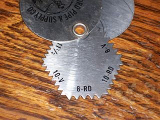 Pocket Pipe Thread Gauge with Bradford Pipe & Supply Co.  Advertising.  Look 3