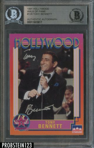 1991 Hollywood Walk Of Fame Tony Bennett Silver Ink Auto Autograph Bgs Bas