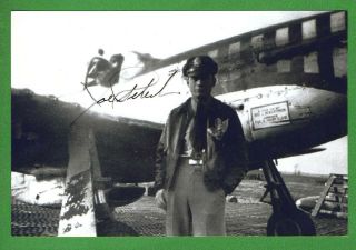 Joseph Peterburs Ww2 Pilot Shot Down German Ace Walter Schuck Signed Photo 19314