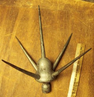 Vintage Acorn Style Lightning Rod 5 Spike,  Point Copper Bronze