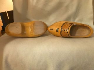 Vintage Dutch Holland Carved Wooden Shoes Clogs Hand Painted Wall Decor 6 "