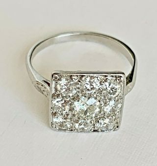 Elegant And Brilliant Vintage Platinum Diamond Ring Size 7