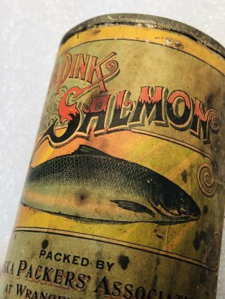 Wrangler AK Alaska Packer Ass.  Old Vintage Salmon Can Paper Label San Francisco 2