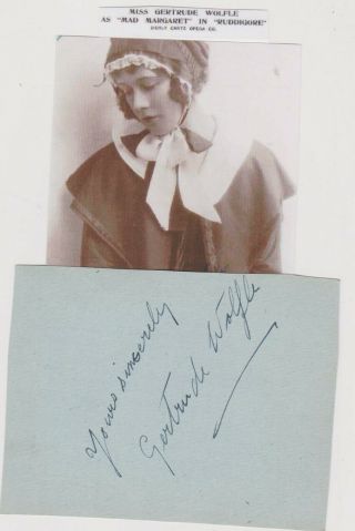 Gilbert & Sullivan,  D`oyly Carte Ivan Menzies & Gertrude Wolfle Signed Pg&pcpics
